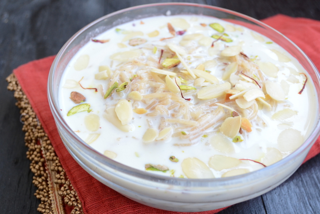 Rice cooked in sweetened milk with raisins and nuts
